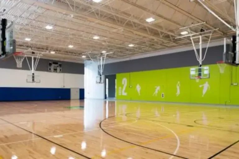 Interior to ComEd Recreation Center, home to indoor pickleball courts in Chicago, IL.